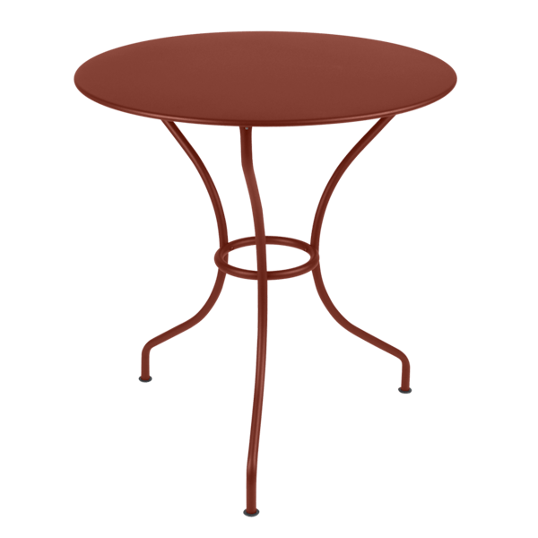 Opera+ Round Outdoor Dining Table 67cm By Fermob in Red Ochre
