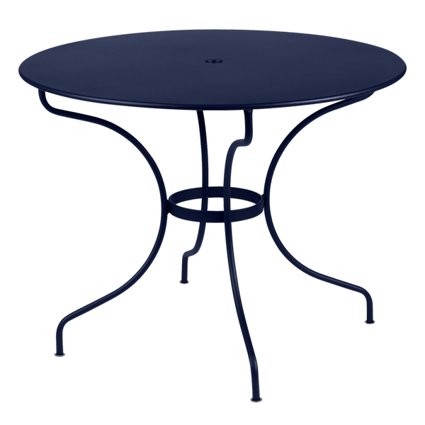 Opera+ Round Outdoor Dining Table 96cm By Fermob in Deep Blue