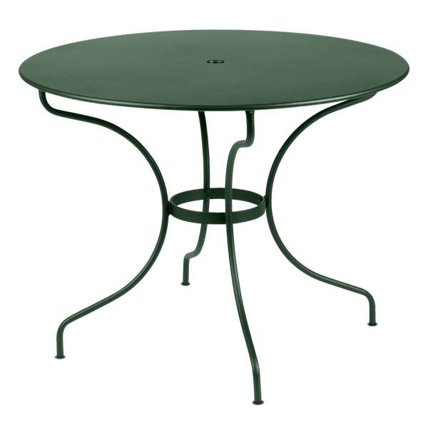 Opera+ Round Outdoor Dining Table 96cm By Fermob in Cedar Green