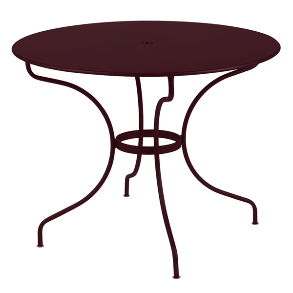 Opera+ Round Outdoor Dining Table 96cm By Fermob in Black Cherry