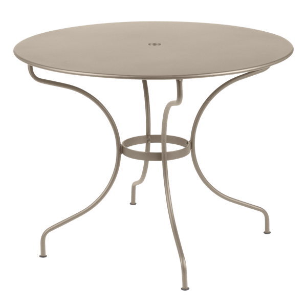 Opera+ Round Outdoor Dining Table 96cm By Fermob in Nutmeg