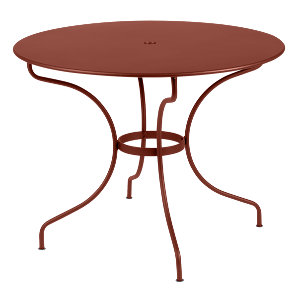 Opera+ Round Outdoor Dining Table 96cm By Fermob in Red Ochre