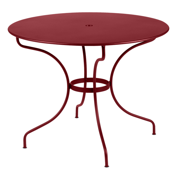 Opera+ Round Outdoor Dining Table 96cm By Fermob in Chilli