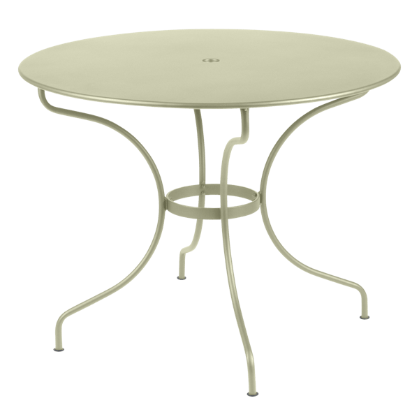 Opera+ Round Outdoor Dining Table 96cm By Fermob in Willow Green