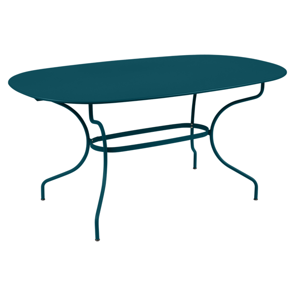 Opera+ Oval Outdoor Dining Table 160cm x 90cm By Fermob in Acapulco Blue
