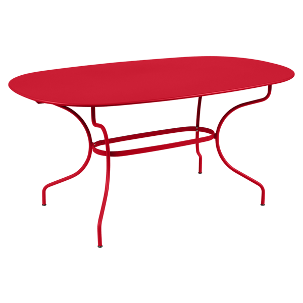 Opera+ Oval Outdoor Dining Table 160cm x 90cm By Fermob in Poppy