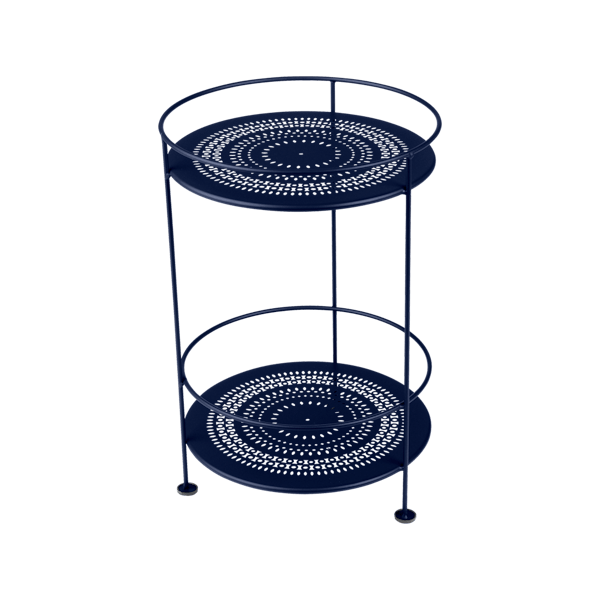 Guinguette Garden Side Table - Perforated Top By Fermob in Deep Blue