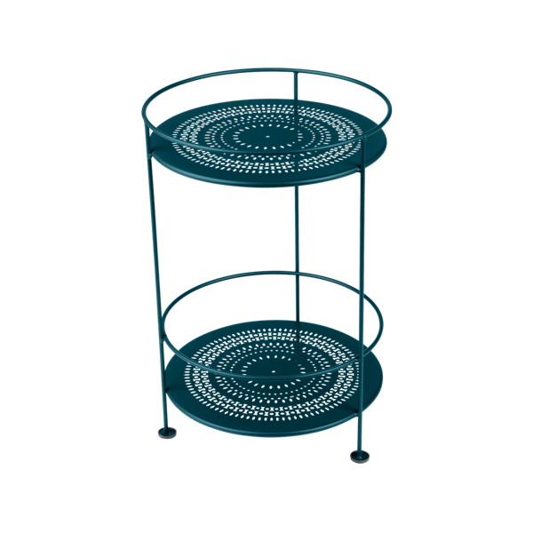 Guinguette Garden Side Table - Perforated Top By Fermob in Acapulco Blue