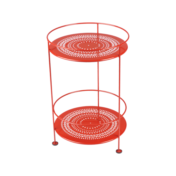 Guinguette Garden Side Table - Perforated Top By Fermob in Poppy
