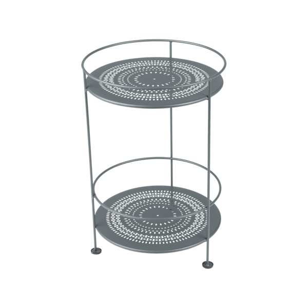 Guinguette Garden Side Table - Perforated Top By Fermob in Storm Grey