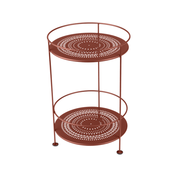 Guinguette Garden Side Table - Perforated Top By Fermob in Red Ochre