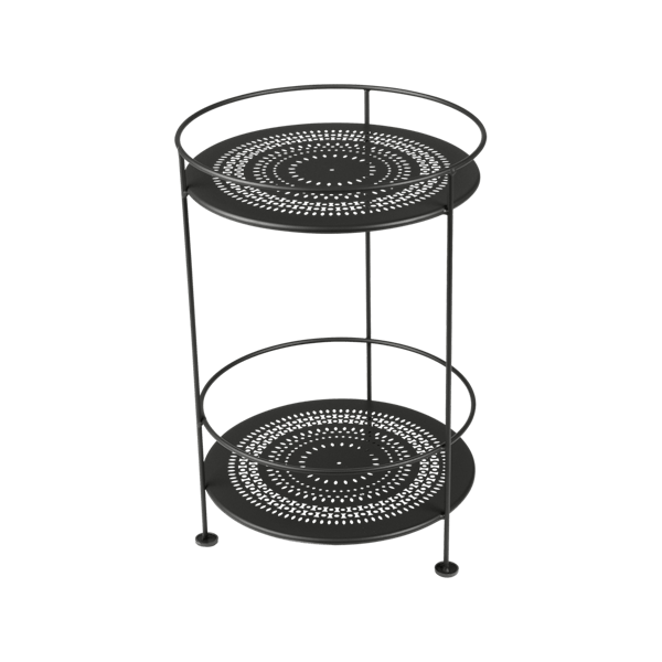 Guinguette Garden Side Table - Perforated Top By Fermob in Liquorice