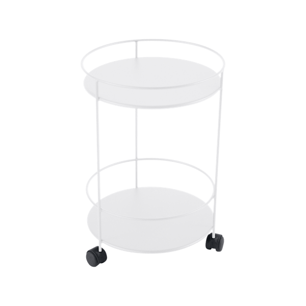 Guinguette Garden Side Table - Solid Top & Wheels By Fermob in Cotton White