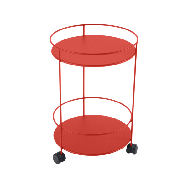 Guinguette Garden Side Table - Solid Top & Wheels By Fermob in Capucine