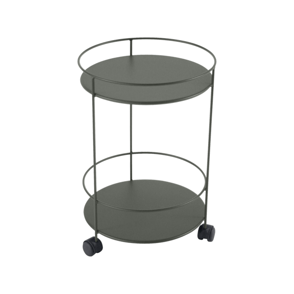 Fermob Guinguette Side Table - Solid Top & Wheels in Rosemary