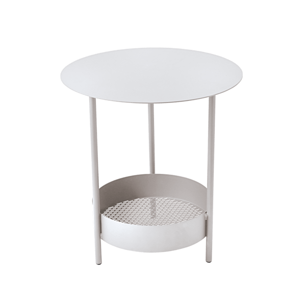 Salsa Outdoor Pedestal Side Table By Fermob in Cotton White
