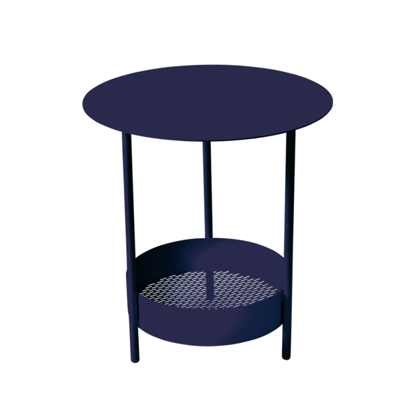 Salsa Outdoor Pedestal Side Table By Fermob in Deep Blue