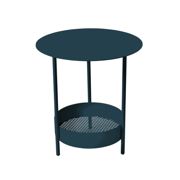 Salsa Outdoor Pedestal Side Table By Fermob in Acapulco Blue