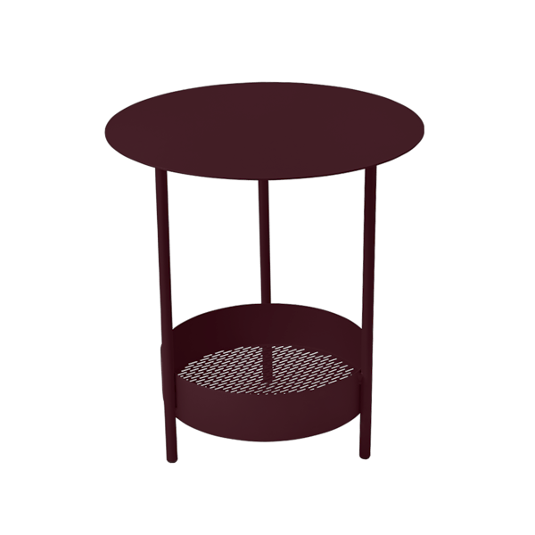 Salsa Outdoor Pedestal Side Table By Fermob in Black Cherry