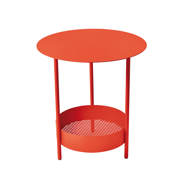 Salsa Outdoor Pedestal Side Table By Fermob in Poppy