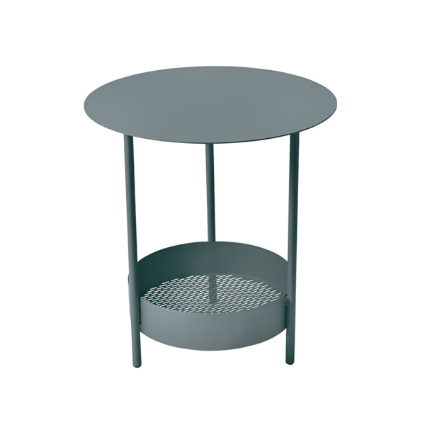 Salsa Outdoor Pedestal Side Table By Fermob in Storm Grey