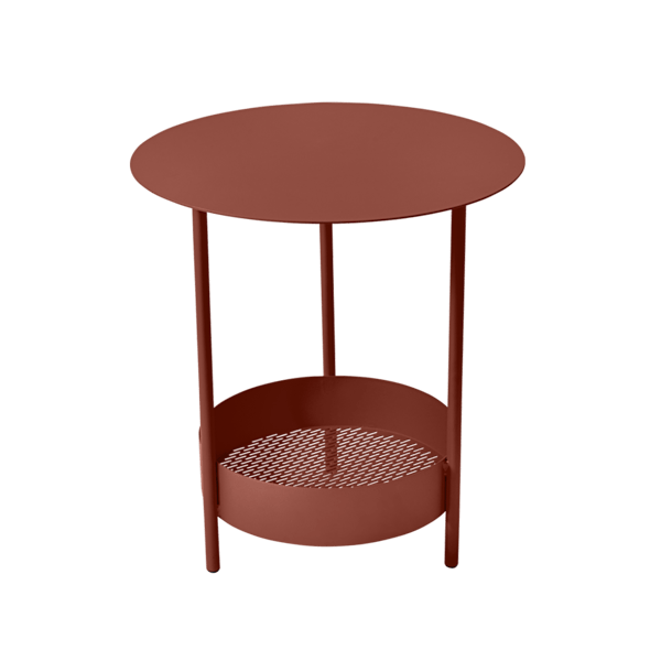 Salsa Outdoor Pedestal Side Table By Fermob in Red Ochre