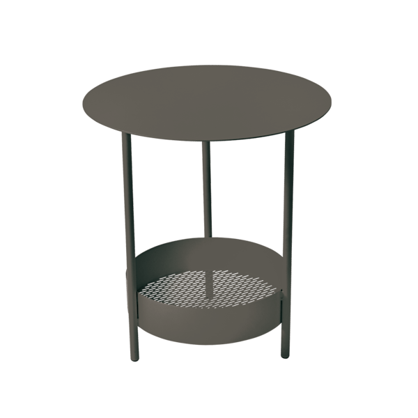 Salsa Outdoor Pedestal Side Table By Fermob in Liquorice