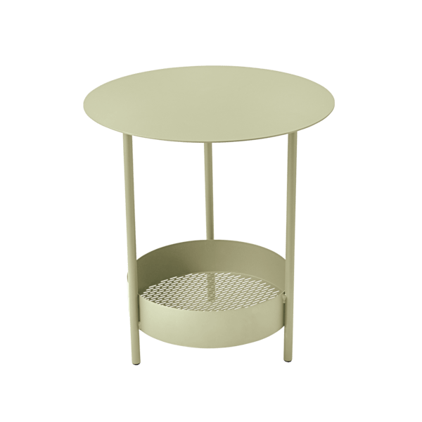 Salsa Outdoor Pedestal Side Table By Fermob in Willow Green