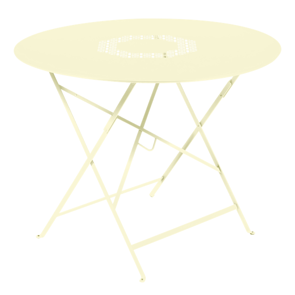 Lorette Folding Table Round 96cm in Frosted Lemon