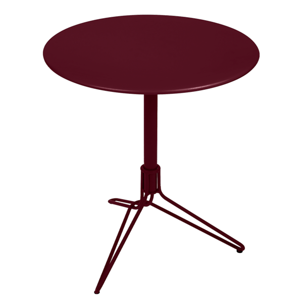 Flower Pedestal Outdoor Table Round 67cm By Fermob in Black Cherry