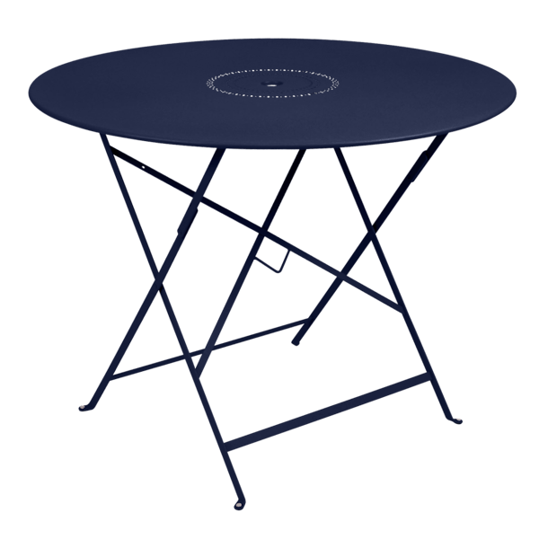 Floreal Folding Garden Table Round 96cm By Fermob in Deep Blue