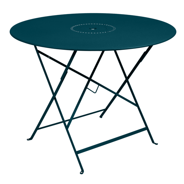 Floreal Folding Garden Table Round 96cm By Fermob in Acapulco Blue