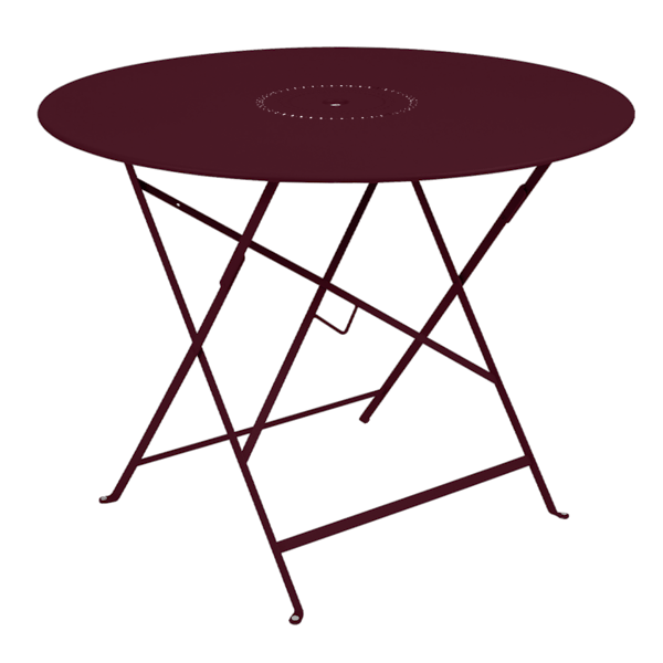 Floreal Folding Garden Table Round 96cm By Fermob in Black Cherry