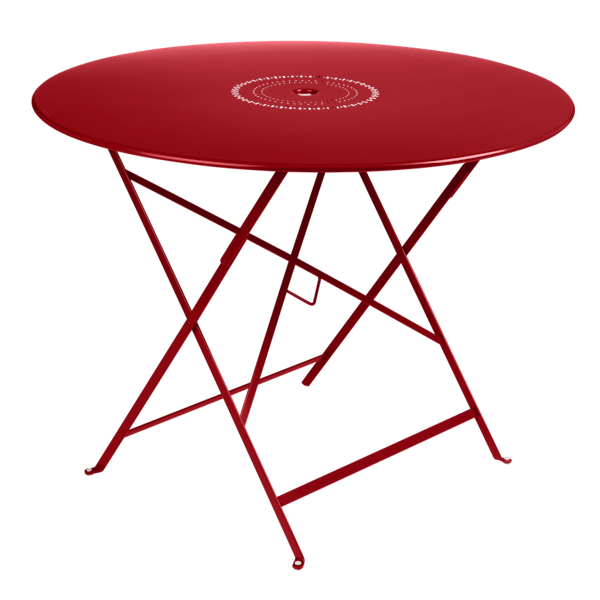 Floreal Folding Garden Table Round 96cm By Fermob in Poppy