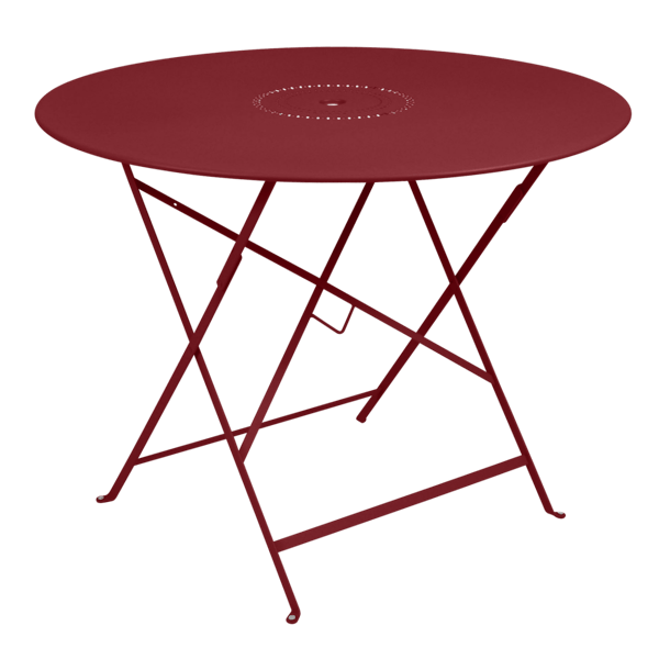 Floreal Folding Garden Table Round 96cm By Fermob in Chilli