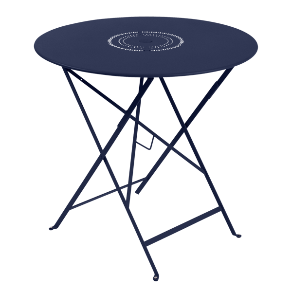 Floreal Folding Garden Table Round 77cm By Fermob in Deep Blue