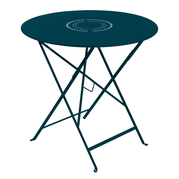 Floreal Folding Garden Table Round 77cm By Fermob in Acapulco Blue