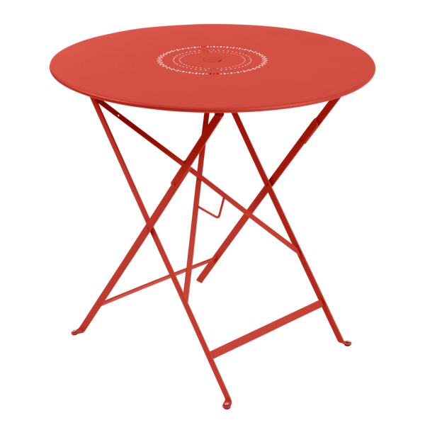 Floreal Folding Garden Table Round 77cm By Fermob in Capucine
