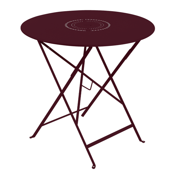 Floreal Folding Garden Table Round 77cm By Fermob in Black Cherry