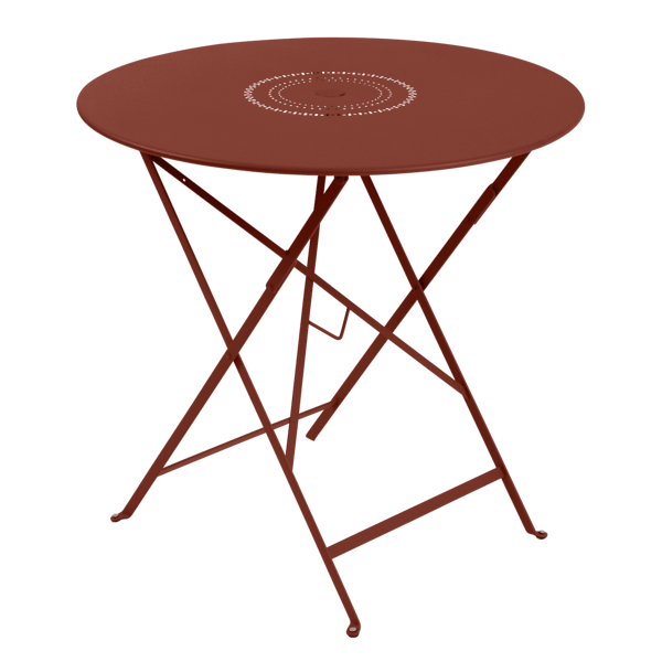 Floreal Folding Garden Table Round 77cm By Fermob in Red Ochre
