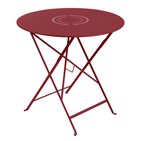 Floreal Folding Garden Table Round 77cm By Fermob in Chilli