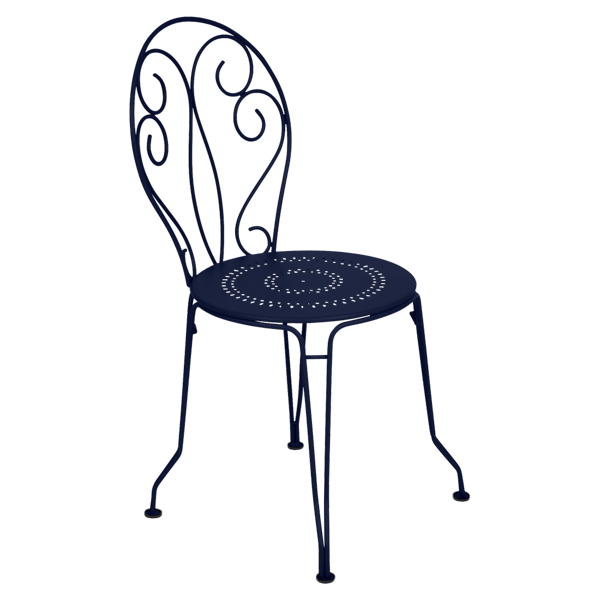 Montmartre Garden Dining Metal Chair By Fermob in Deep Blue