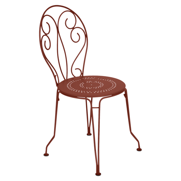 Montmartre Garden Dining Metal Chair By Fermob in Red Ochre