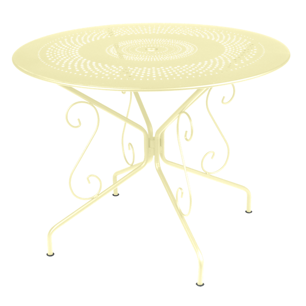 Fermob Montmartre Table Round 96cm in Frosted Lemon