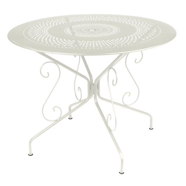 Montmartre Garden Dining Metal Table Round 96cm By Fermob in Clay Grey