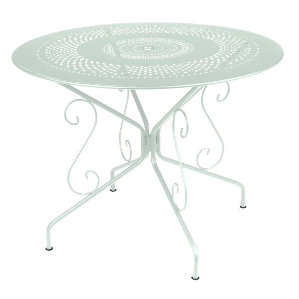 Montmartre Garden Dining Metal Table Round 96cm By Fermob in Ice Mint