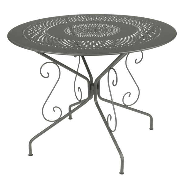 Montmartre Garden Dining Metal Table Round 96cm By Fermob in Rosemary