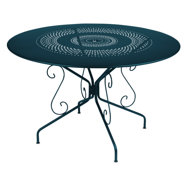 Fermob Montmartre Table Round 117cm in Acapulco Blue