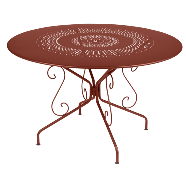 Fermob Montmartre Table Round 117cm in Red Ochre