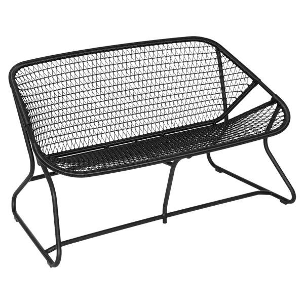Sixties Outdoor Casual Bench By Fermob in Liquorice